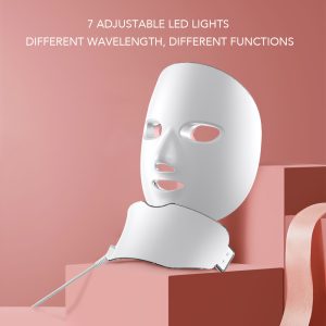 Professional Wireless LED 7 Color LED Photon Light Therapy Face Mask with Neck for Wrinkle Remover (5)