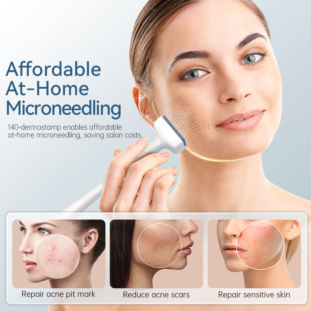 DRS140 Dermastamp 140 Pins Microneedle Stamp for Face, Scalp & Beard Growth 10 Pieces - Image 5