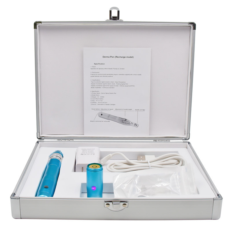 Derma Pen Microneedling Pen with 2 Batteries - Adjustable Needle Depth for Acne Scars & Anti-Aging 01