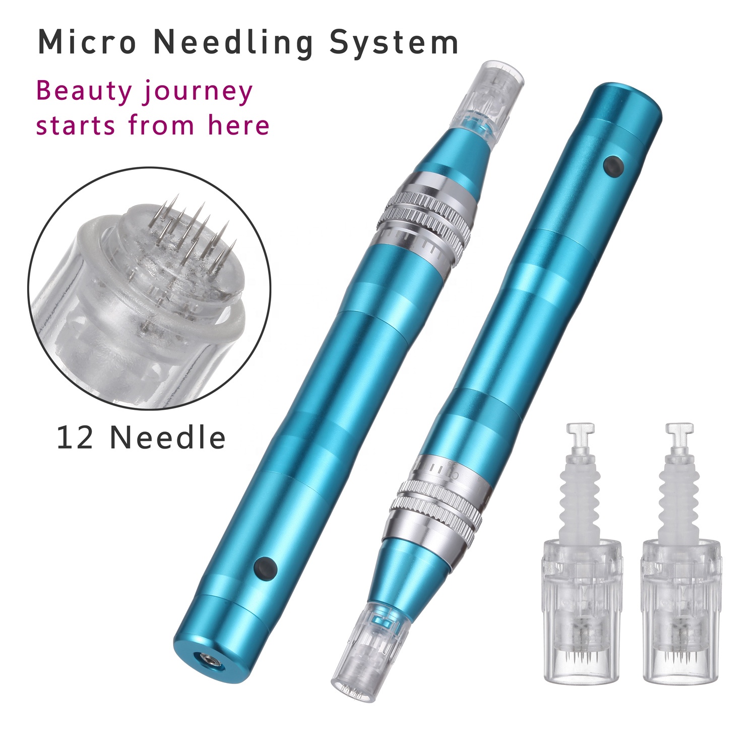 Derma Pen Microneedling Pen with 2 Batteries - Adjustable Needle Depth for Acne Scars & Anti-Aging 03