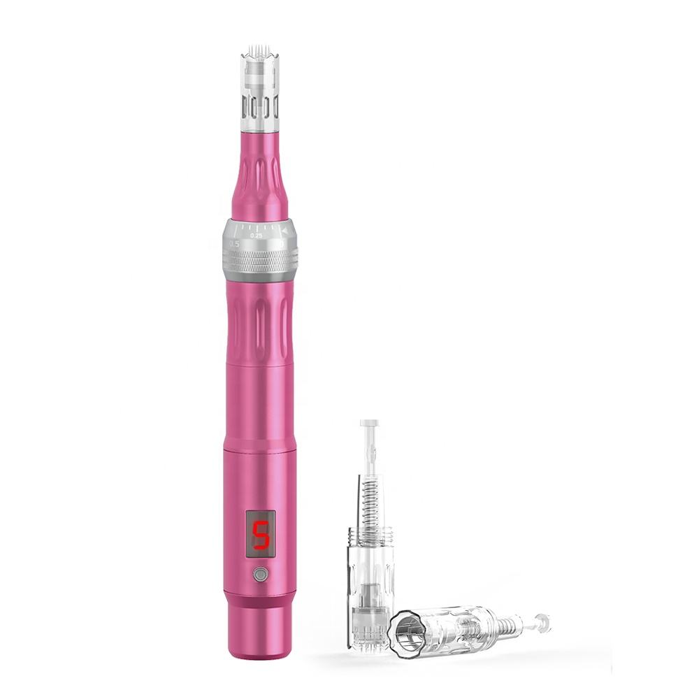 LCD Screen Electric Derma Pen - Wireless 5 Speed Adjustable Depth Microneedling Pen for Anti-Aging Acne Scar Repair - Image 3