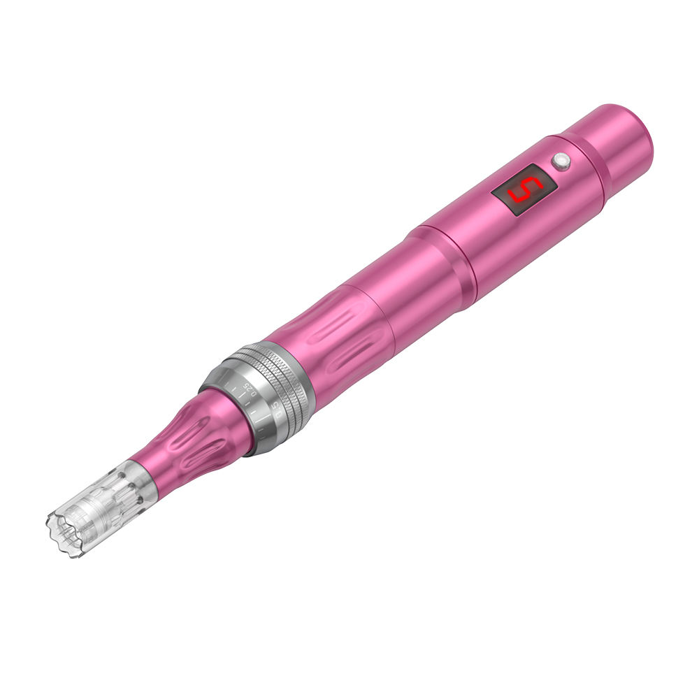 LCD Screen Electric Derma Pen - Wireless 5 Speed Adjustable Depth Microneedling Pen for Anti-Aging Acne Scar Repair - Image 5