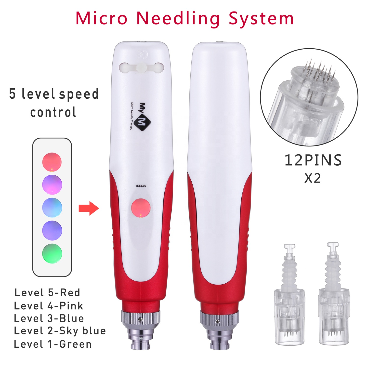 MyM Electric Microneedling Pen | Professional At-Home Micro Needle Therapy Device for Skin Rejuvenation, Scar Reduction & Collagen Boost - Image 2