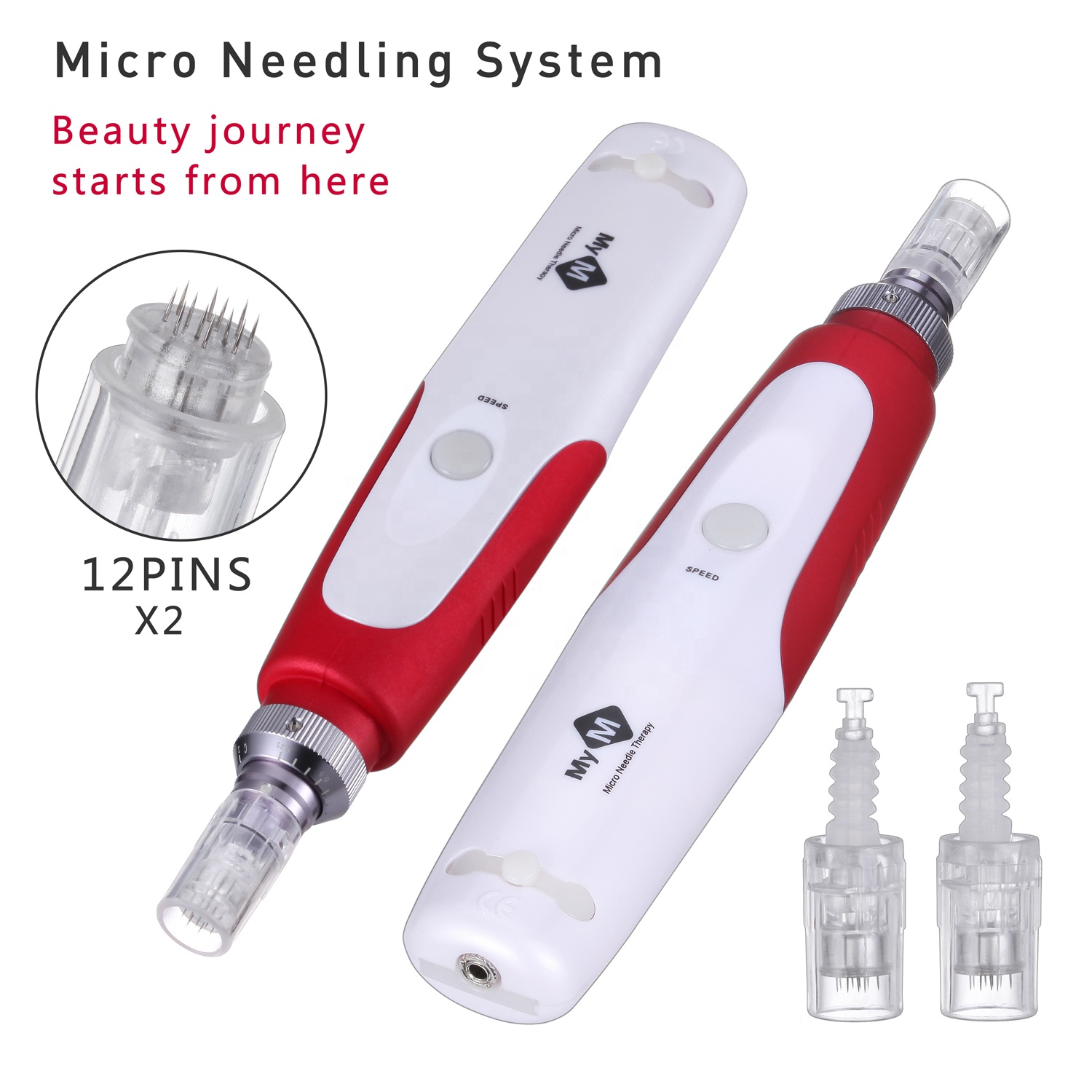 MyM Electric Microneedling Pen | Professional At-Home Micro Needle Therapy Device for Skin Rejuvenation, Scar Reduction & Collagen Boost - Image 3