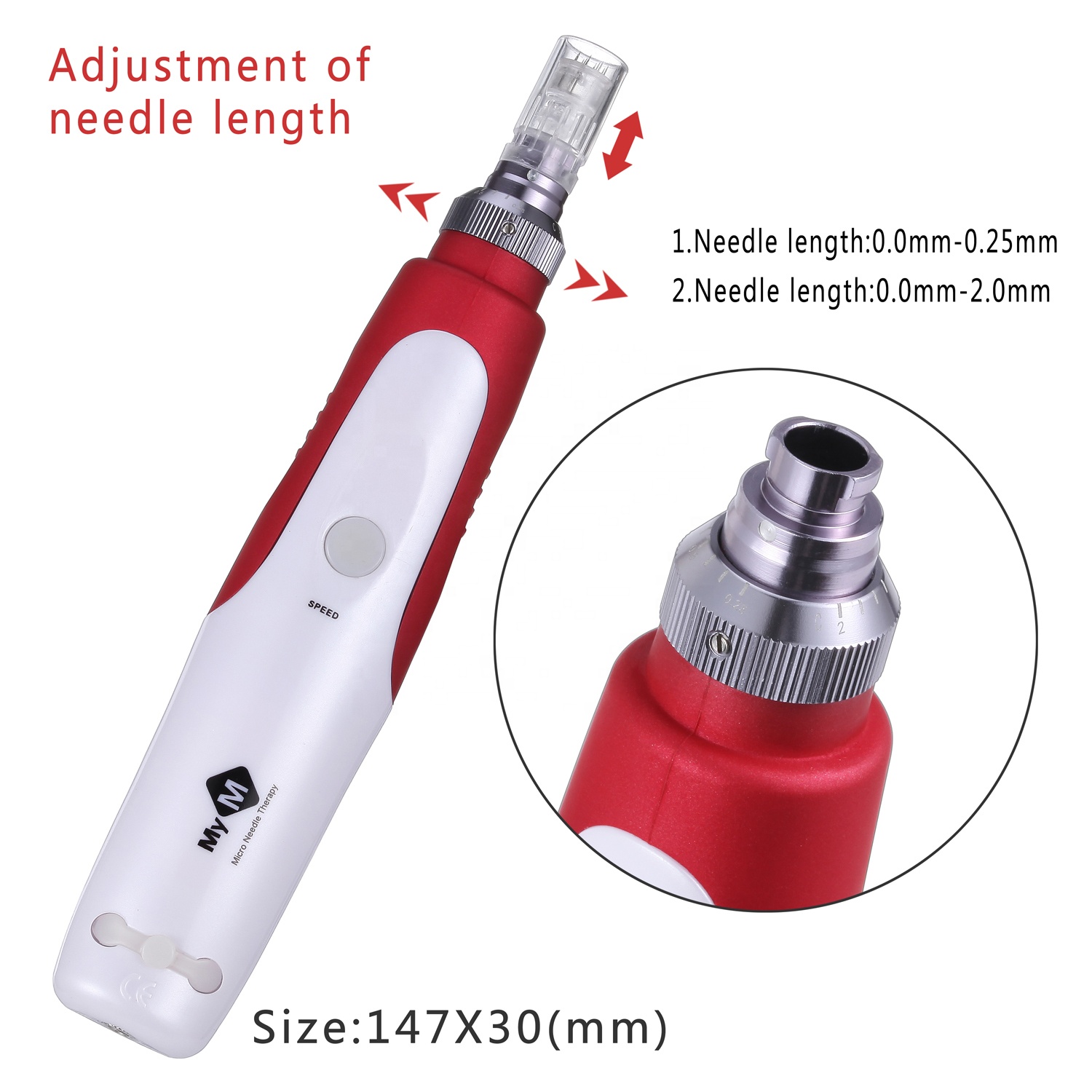 MyM Electric Microneedling Pen | Professional At-Home Micro Needle Therapy Device for Skin Rejuvenation, Scar Reduction & Collagen Boost - Image 4