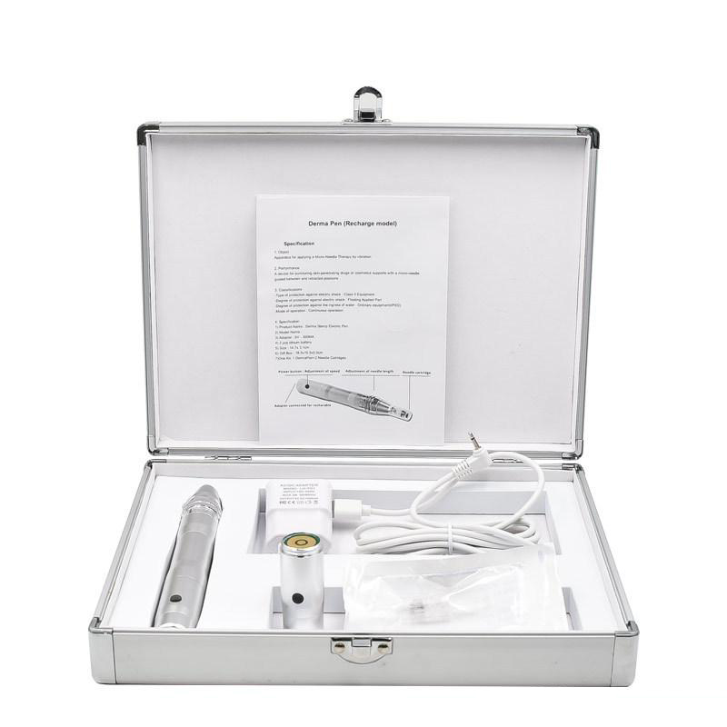 Rechargeable derma pen kit with dual batteries in aluminum case 01