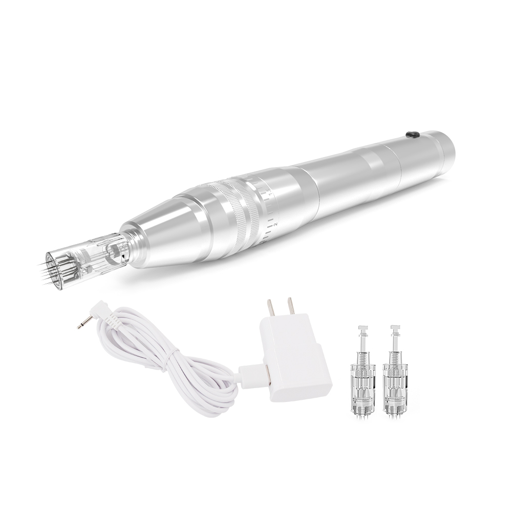 Rechargeable derma pen kit with dual batteries in aluminum case 04