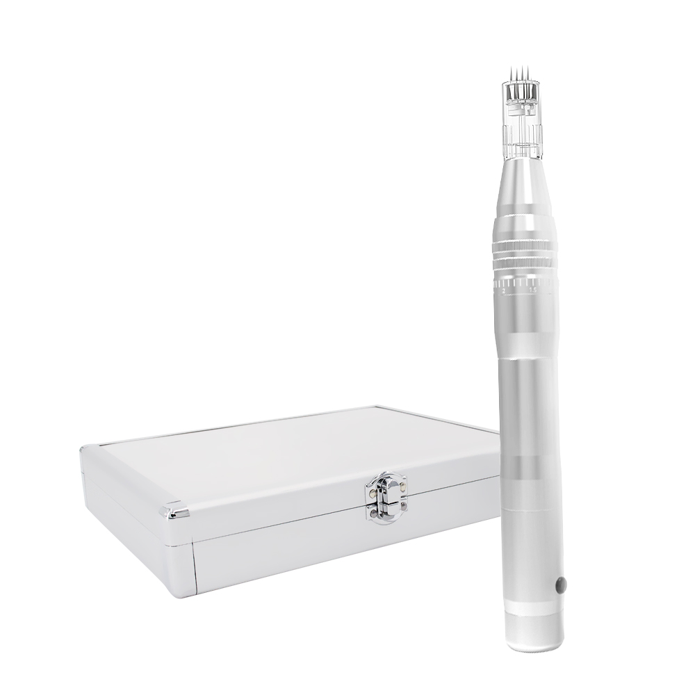 Rechargeable derma pen kit with dual batteries in aluminum case 05