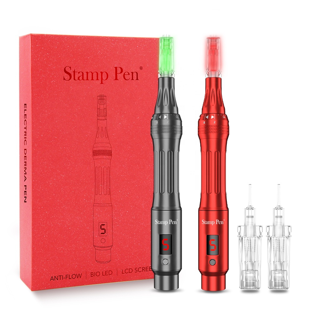 Stamp Pen LED Microneedling Pen - 5-Speed Anti-Backflow Electric Derma Pen 01